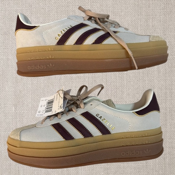 GAZELLE BOLD W CREAM WHITE/MAROON/BEIGE - Picture 1 of 8